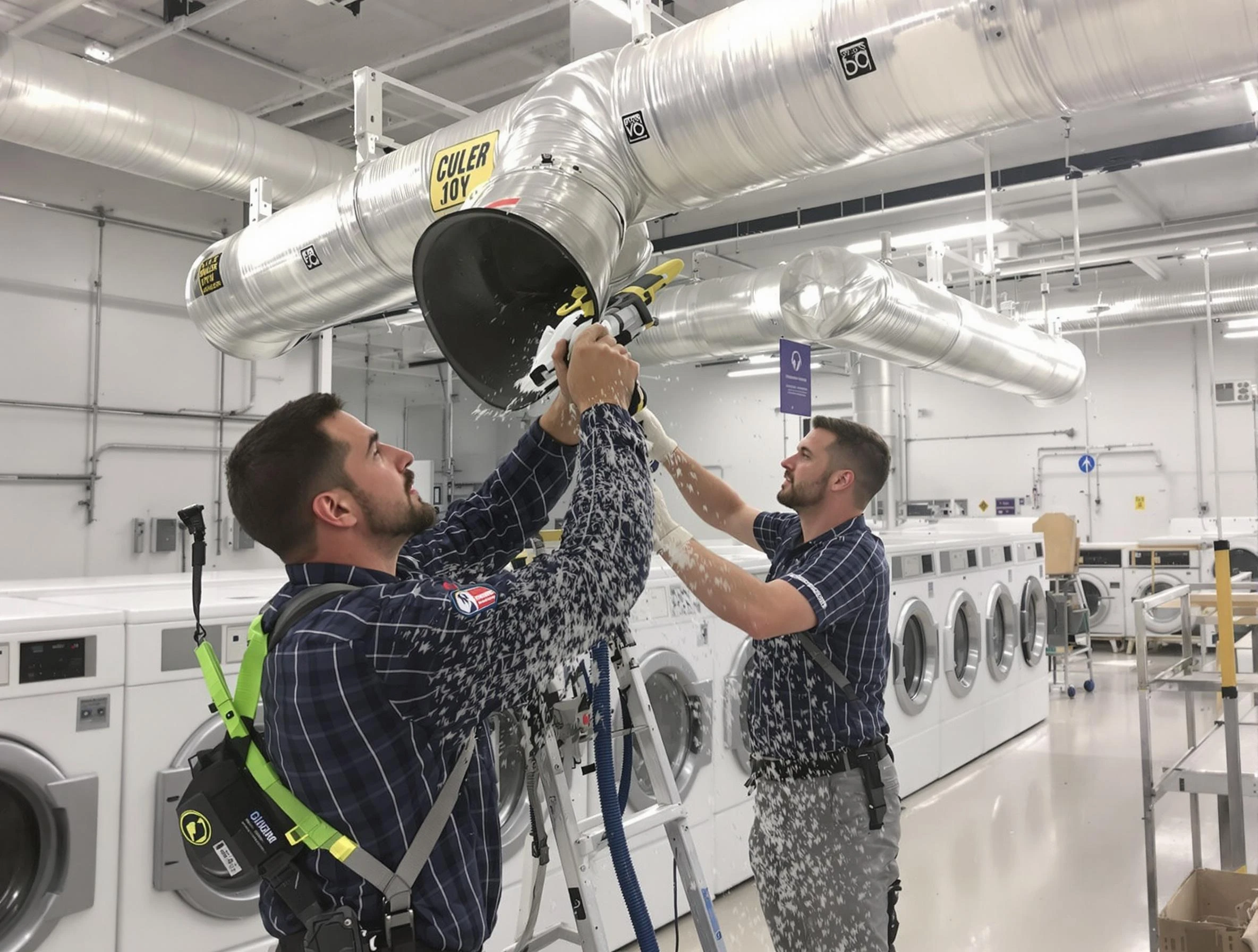 Federal Heights Dryer Vent Cleaning team performing large-scale commercial dryer vent cleaning in Federal Heights