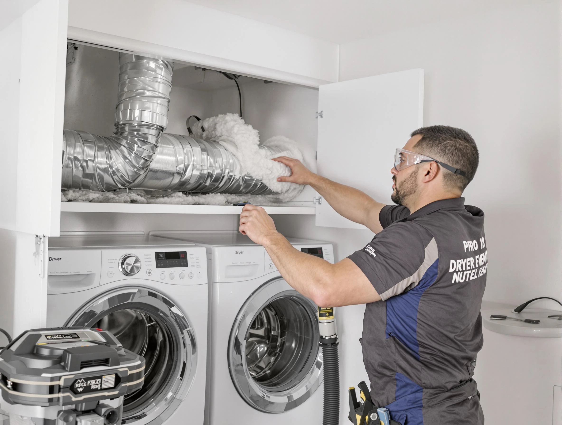 Federal Heights Dryer Vent Cleaning certified technician performing specialized gas dryer vent cleaning in Federal Heights